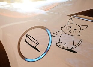 Виниловая наклейка кот на бензобак - Милая кошка на машину - Размер стикера котёнка на автомобиль 20 X 20 см цена и информация | Интерьерные наклейки | pigu.lt