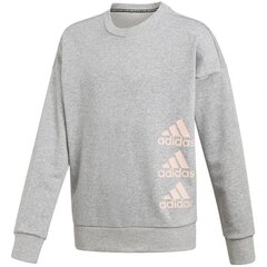 Džemperis mergaitėms Adidas Jg Mh Crew Junior GK3237, pilkas kaina ir informacija | Megztiniai, bluzonai, švarkai mergaitėms | pigu.lt