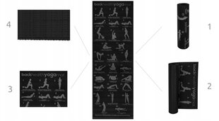 Коврик для занятий йогой и гимнастикой с планом тренировок, 173x61x0.6 см цена и информация | Коврики для йоги, фитнеса | pigu.lt
