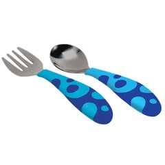 Valgymo įrankių rinkinys vaikams Munchkin Toddler Fork & Spoon Set, mėlynas kaina ir informacija | MUNCHKIN Vaikams ir kūdikiams | pigu.lt