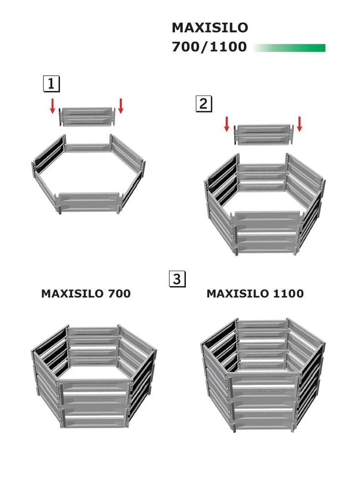 Komposto dėžė Maxisilo 1100 kaina ir informacija | Komposto dėžės, lauko konteineriai | pigu.lt