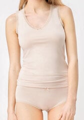 Apatiniai marškinėliai moterims Utenos trikotažas, smėlio spalvos цена и информация | Женская майка из шерсти мериноса с длинным рукавом, черная | pigu.lt