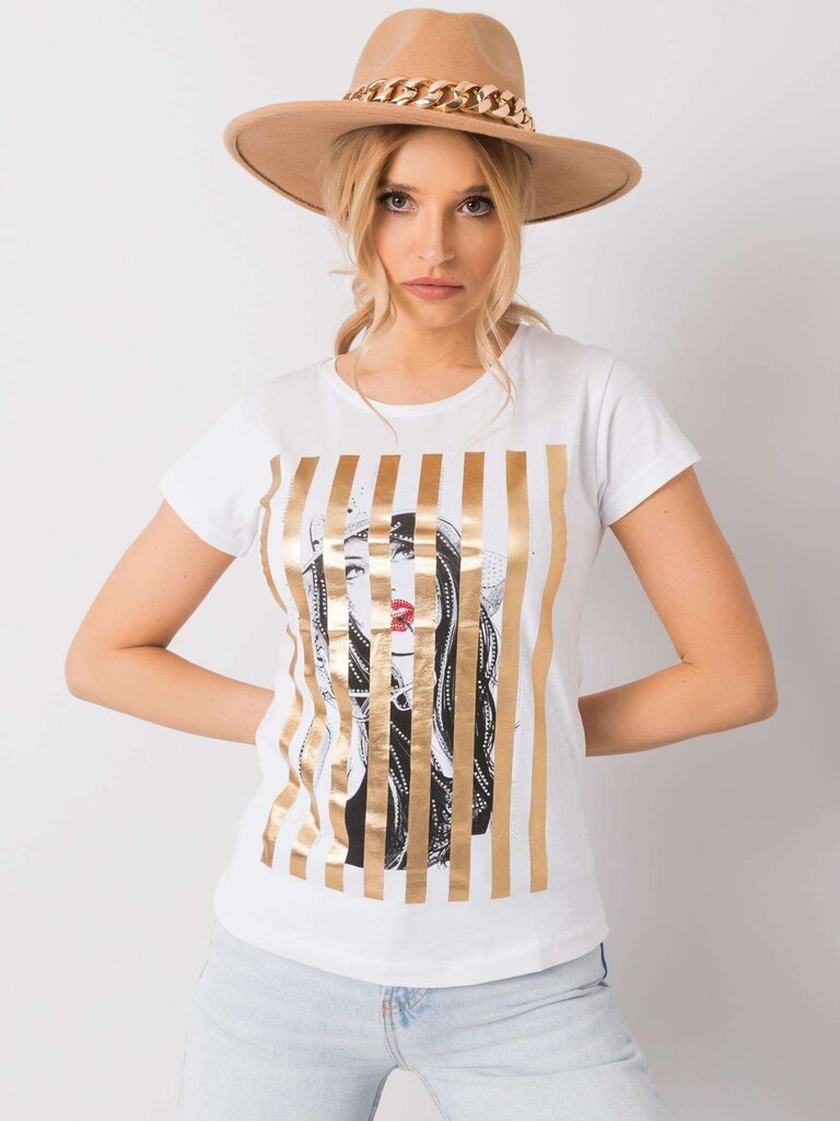 Marškinėliai moterims Valentina, balti kaina ir informacija | Marškinėliai moterims | pigu.lt