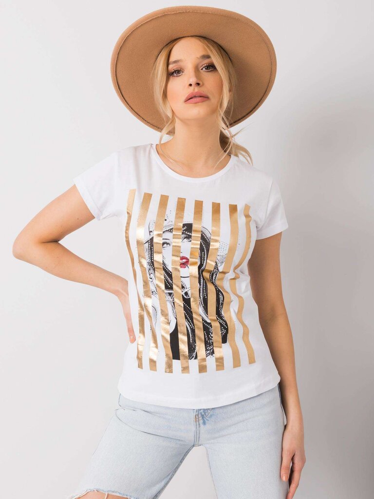 Marškinėliai moterims Valentina, balti цена и информация | Marškinėliai moterims | pigu.lt