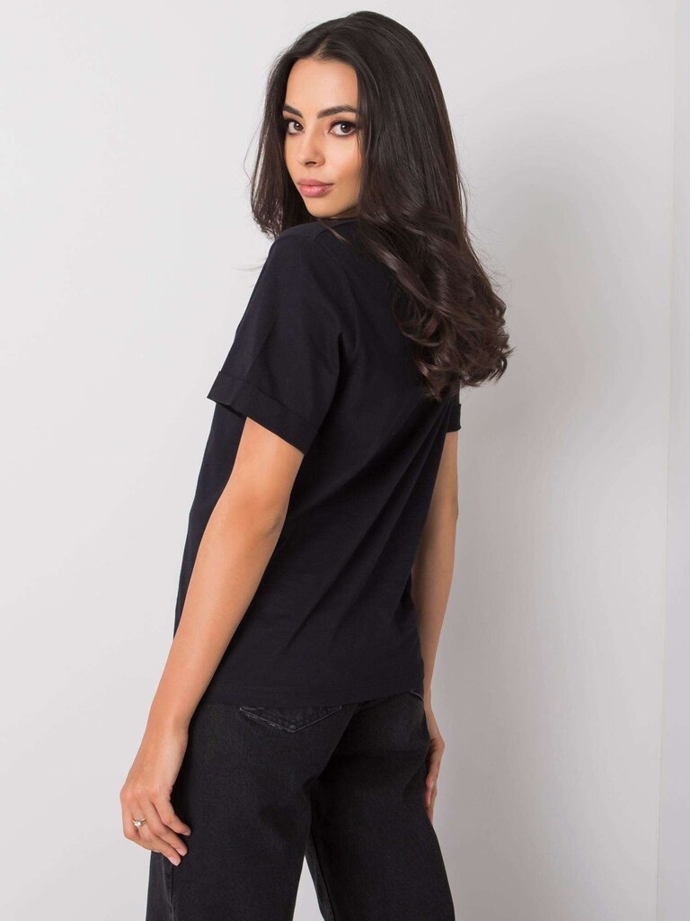 Marškinėliai moterims Guida, juodi kaina ir informacija | Marškinėliai moterims | pigu.lt