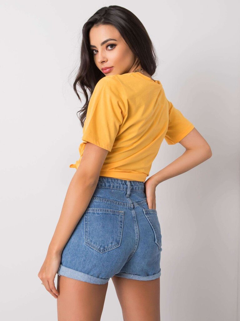 Marškinėliai moterims Ramira, geltoni kaina ir informacija | Marškinėliai moterims | pigu.lt