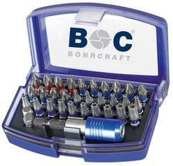 Набор битов Bohrcraft 1/4 "с держателем, 32 шт. цена и информация | Механические инструменты | pigu.lt