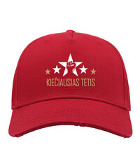Kepurė vyrams Kiečiausias, raudona цена и информация | Мужские шарфы, шапки, перчатки | pigu.lt