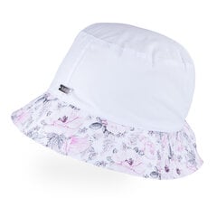 TuTu хлопковая одинарная шапка-панама для девочек, белая цена и информация | Шапки, перчатки, шарфы для девочек | pigu.lt