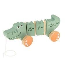 Tempiamas medinis žaislas Krokodilas, Smiki kaina ir informacija | Žaislai kūdikiams | pigu.lt