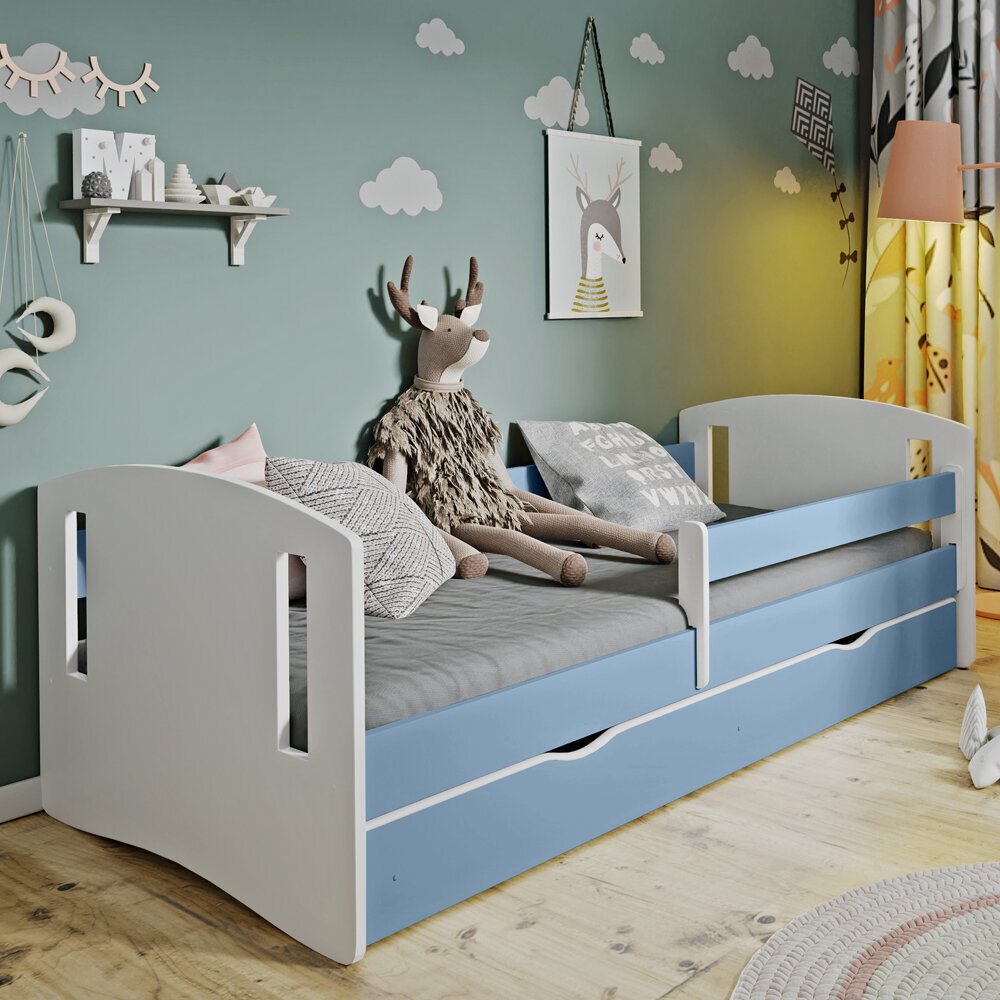 Vaikiška lova su čiužiniu Selsey Mirret, 80x160 cm, mėlyna kaina ir informacija | Vaikiškos lovos | pigu.lt