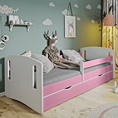 Vaikiška lova su čiužiniu Selsey Mirret, 80x160 cm, rožinė kaina ir informacija | Vaikiškos lovos | pigu.lt