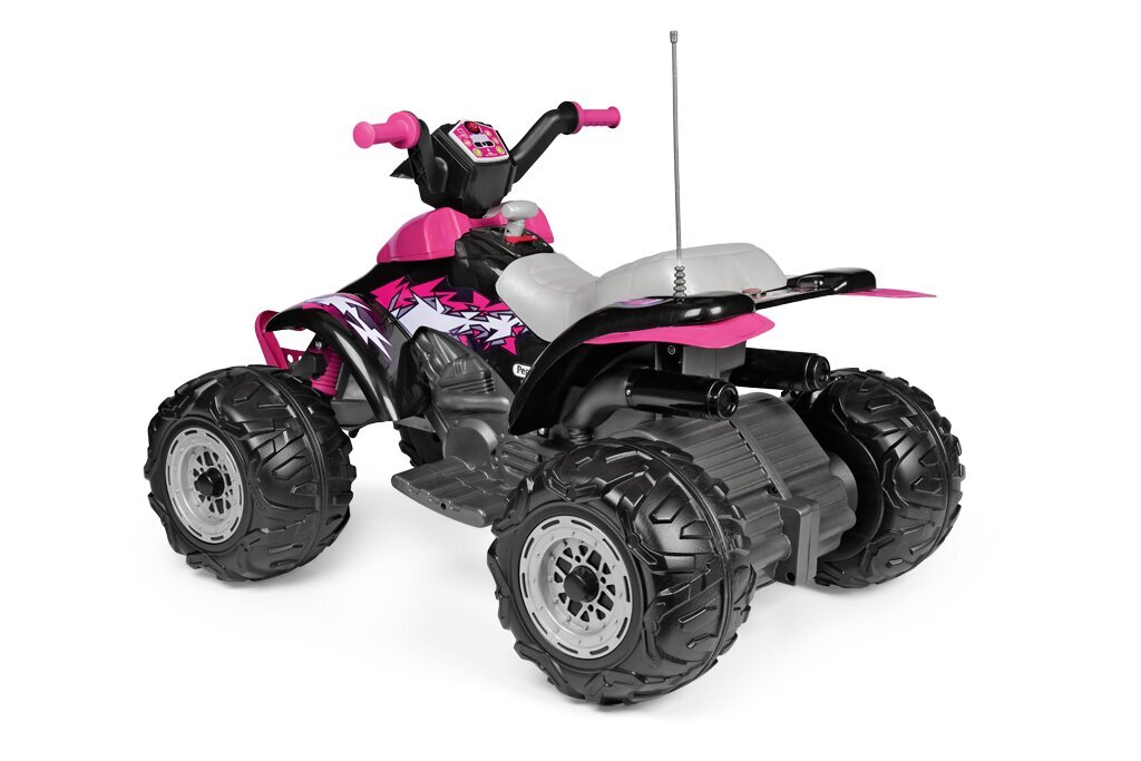 Vaikiškas vienvietis elektrinis keturratis Peg Perego Corral T-Rex 330W Pink 12V, rožinis kaina ir informacija | Elektromobiliai vaikams | pigu.lt