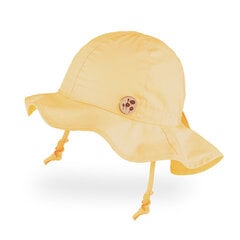 Medvilninė vienguba kepurė-skrybėlaitė su raišteliais mergaitėms TuTu, geltona kaina ir informacija | Kepurės, pirštinės, šalikai mergaitėms | pigu.lt