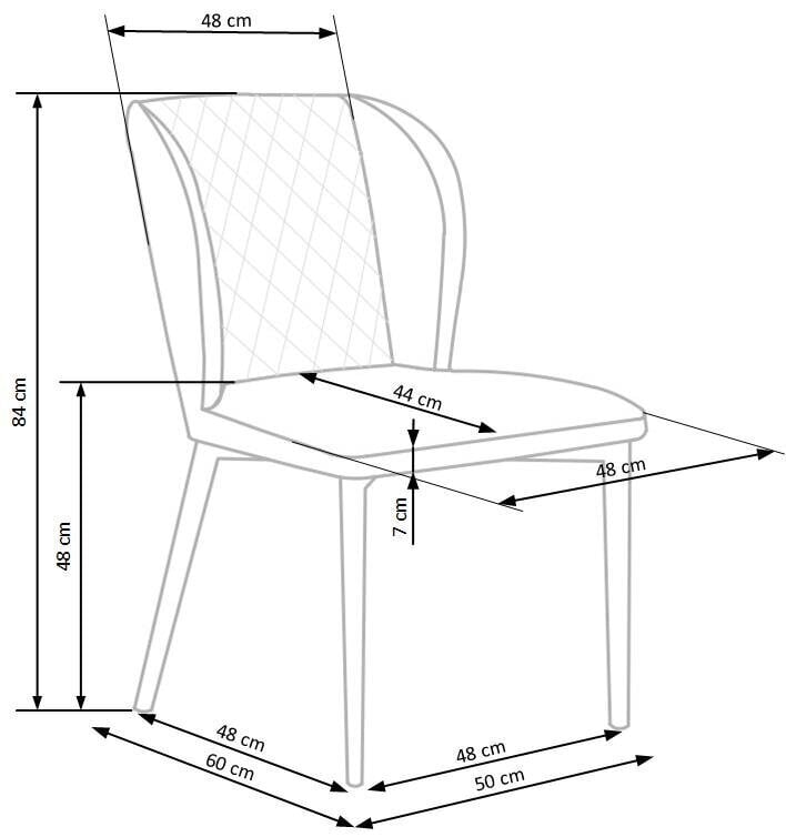 2-jų kėdžių komplektas Halmar K399, pilkas kaina ir informacija | Virtuvės ir valgomojo kėdės | pigu.lt