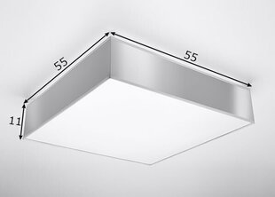 Sollux lubinis šviestuvas Horus, pilkas, 55 cm kaina ir informacija | Lubiniai šviestuvai | pigu.lt