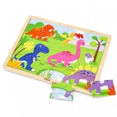 Medinė dėlionė - Dinozaurai 16 dalių kaina ir informacija | Dėlionės (puzzle) | pigu.lt