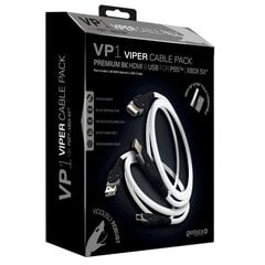 Gioteck VP1 Viper Cable 2-Pack incl. Кабели HDMI 2.1 и Type-C в оплетке — белые, 3 м цена и информация | Кабели и провода | pigu.lt