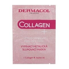 Veido kaukė Dermacol Collagen+ Lifting Metallic Peel Off Mask, 15 ml цена и информация | Маски для лица, патчи для глаз | pigu.lt