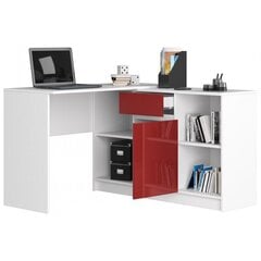 Письменный стол с комодом NORE B17, белый/красный цена и информация | Компьютерные, письменные столы | pigu.lt