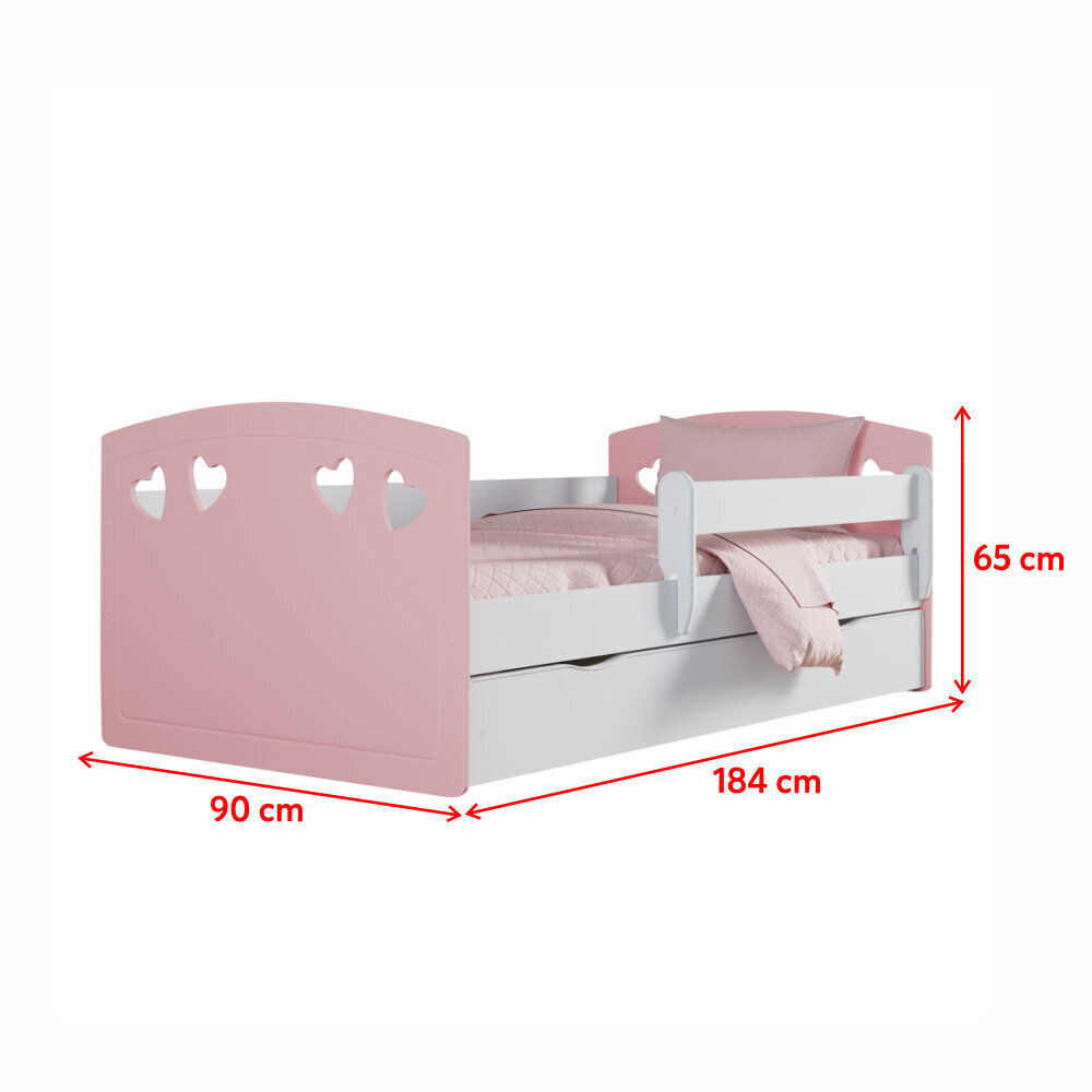 Vaikiška lova Selsey Derata, 80x180 cm, rožinė kaina ir informacija | Vaikiškos lovos | pigu.lt