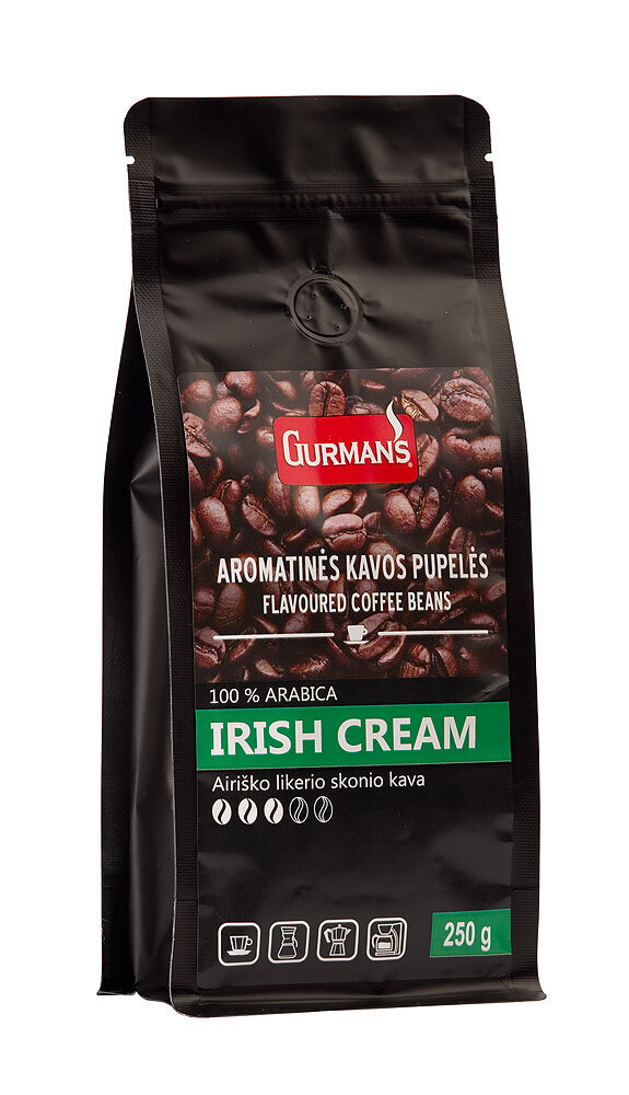 GURMAN'S Airiško likerio skonio kavos pupelės, 250g kaina ir informacija | Kava, kakava | pigu.lt