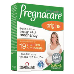 Таблетки PREGNACARE ORIGINAL, 30 шт. цена и информация | Витамины, пищевые добавки, препараты для хорошего самочувствия | pigu.lt