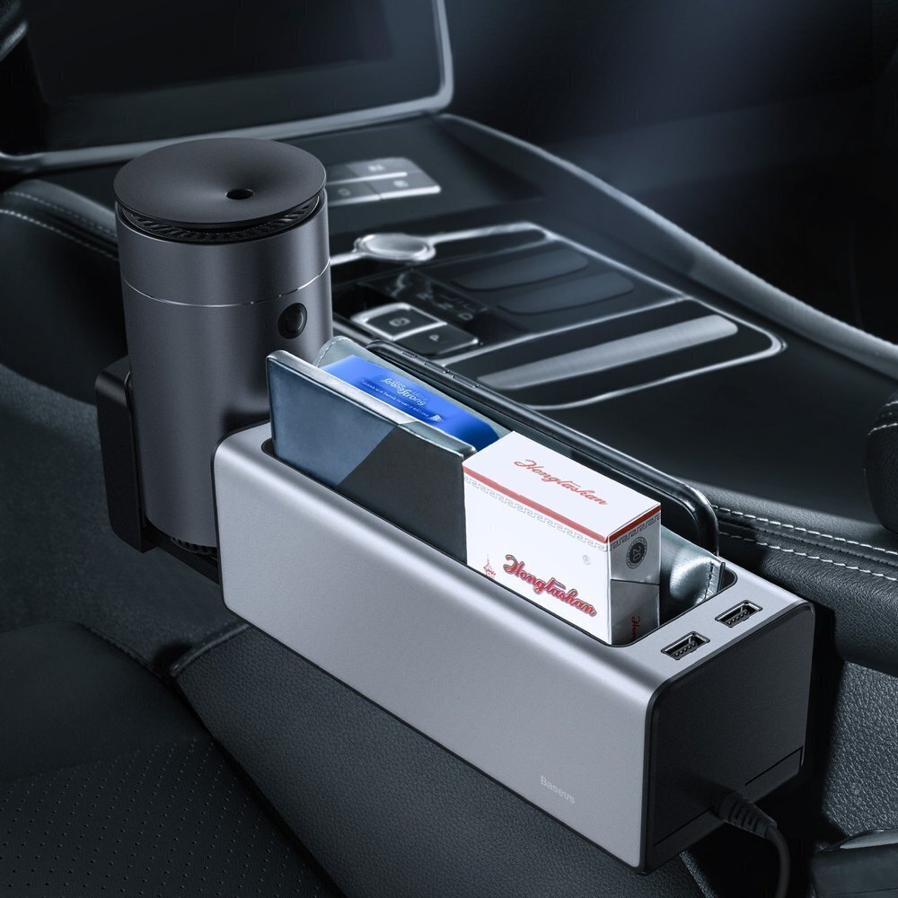 Automobilinis laikiklis Baseus Car Organizer 2 USB (crcwh a0s), sidabrinis цена и информация | Telefono laikikliai | pigu.lt