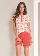 Женская пижама с шортами LAURA BIAGIOTTI Blossom (Коралловая) цена и информация | Женские пижамы, ночнушки | pigu.lt