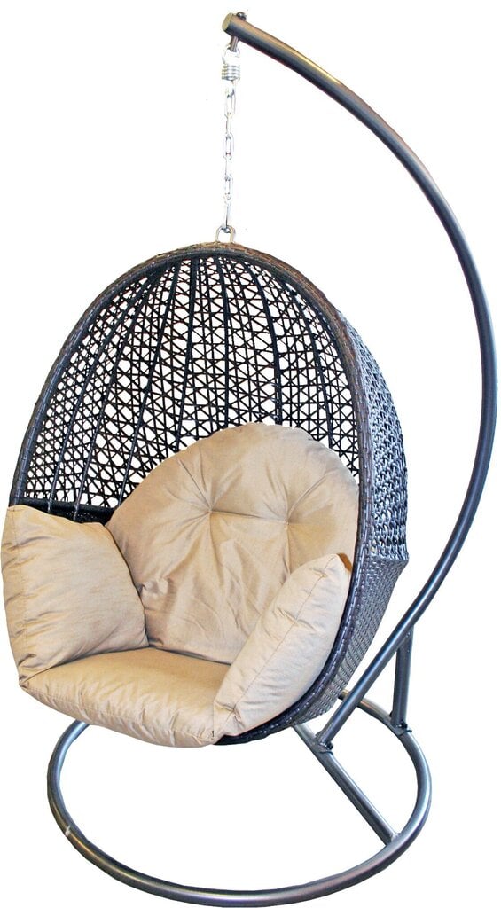 Supamoji kėdė su pagalvėle, 110x85x72 cm, pilka kaina ir informacija | Lauko kėdės, foteliai, pufai | pigu.lt