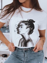 Marškinėliai moterims Face, balti kaina ir informacija | Marškinėliai moterims | pigu.lt