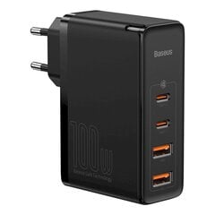 Сетевое зарядное устройство 2 x USB / 2 x USB-C / 100W / 5A, черное цена и информация | Зарядные устройства для телефонов | pigu.lt