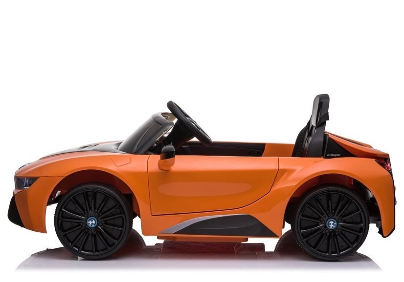 Elektromobilis vaikams BMW I8 JE1001, oranžinis kaina ir informacija | Elektromobiliai vaikams | pigu.lt