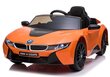 Elektromobilis vaikams BMW I8 JE1001, oranžinis цена и информация | Elektromobiliai vaikams | pigu.lt