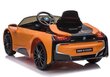 Elektromobilis vaikams BMW I8 JE1001, oranžinis kaina ir informacija | Elektromobiliai vaikams | pigu.lt