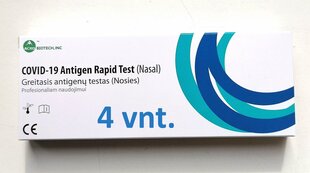 COVID-19 / SARS-CoV-2 antigeno greitasis nosiaryklės testas Acro Biotech, inc, 4 vnt kaina ir informacija | COVID-19 greitieji testai | pigu.lt
