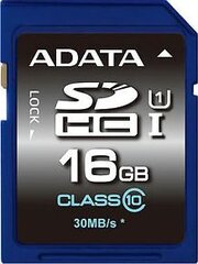 SD-карта ADATA 16GB SDHC UHS-I U1 (10 класс) цена и информация | ADATA Фотооборудование | pigu.lt