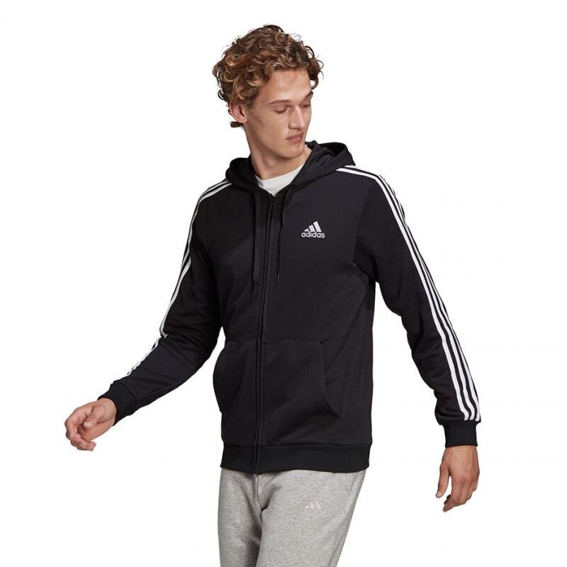 Džemperis vyrams Adidas Essentials Full-Zip Hoodie M GK9032, juodas kaina ir informacija | Džemperiai vyrams | pigu.lt