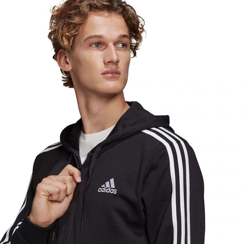 Džemperis vyrams Adidas Essentials Full-Zip Hoodie M GK9032, juodas kaina ir informacija | Džemperiai vyrams | pigu.lt