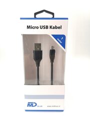Провод - кабель MD СИНИЙ, USB - micro USB, 1 м цена и информация | Кабели для телефонов | pigu.lt