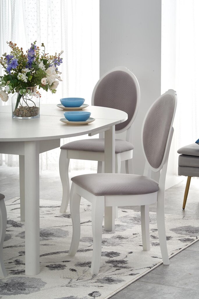 Išskleidžiamas stalas Halmar Ringo, baltas kaina ir informacija | Virtuvės ir valgomojo stalai, staliukai | pigu.lt