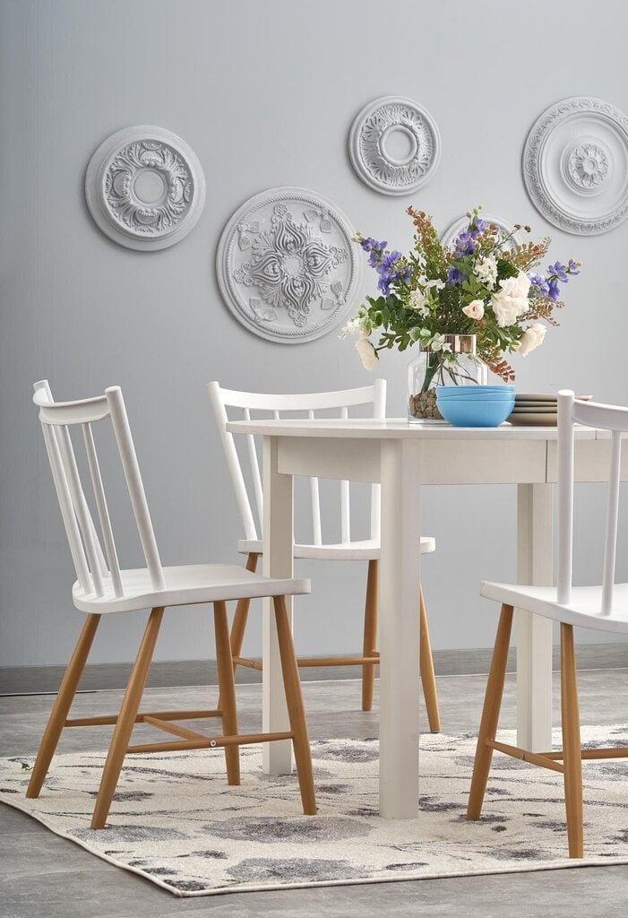 Išskleidžiamas stalas Halmar Ringo, baltas kaina ir informacija | Virtuvės ir valgomojo stalai, staliukai | pigu.lt