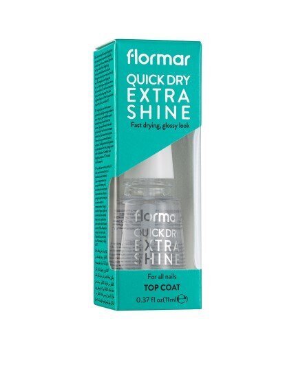 Nagų lakas Flormar Quick Dry Extra Shine, 11 ml цена и информация | Nagų lakai, stiprintojai | pigu.lt