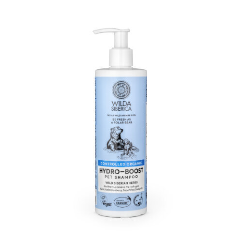 Naminių gyvūnų šampūnas Wilda Siberica Hydro-boost, 400 ml kaina ir informacija | Kosmetinės priemonės gyvūnams | pigu.lt