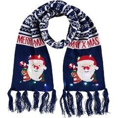Детский новогодний шарф с лампочками «Merry Christmas», Дед Мороз цена и информация | Зимняя одежда для детей | pigu.lt
