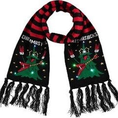 Рождественский шарф унисекс со светящимися огоньками Merry Christmas - Рождественская елка  цена и информация | Мужские шарфы, шапки, перчатки | pigu.lt