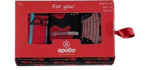 Набор мужских носков в подарочной коробке Apollo, 3 шт. цена и информация | apollo Товары для детей и младенцев | pigu.lt