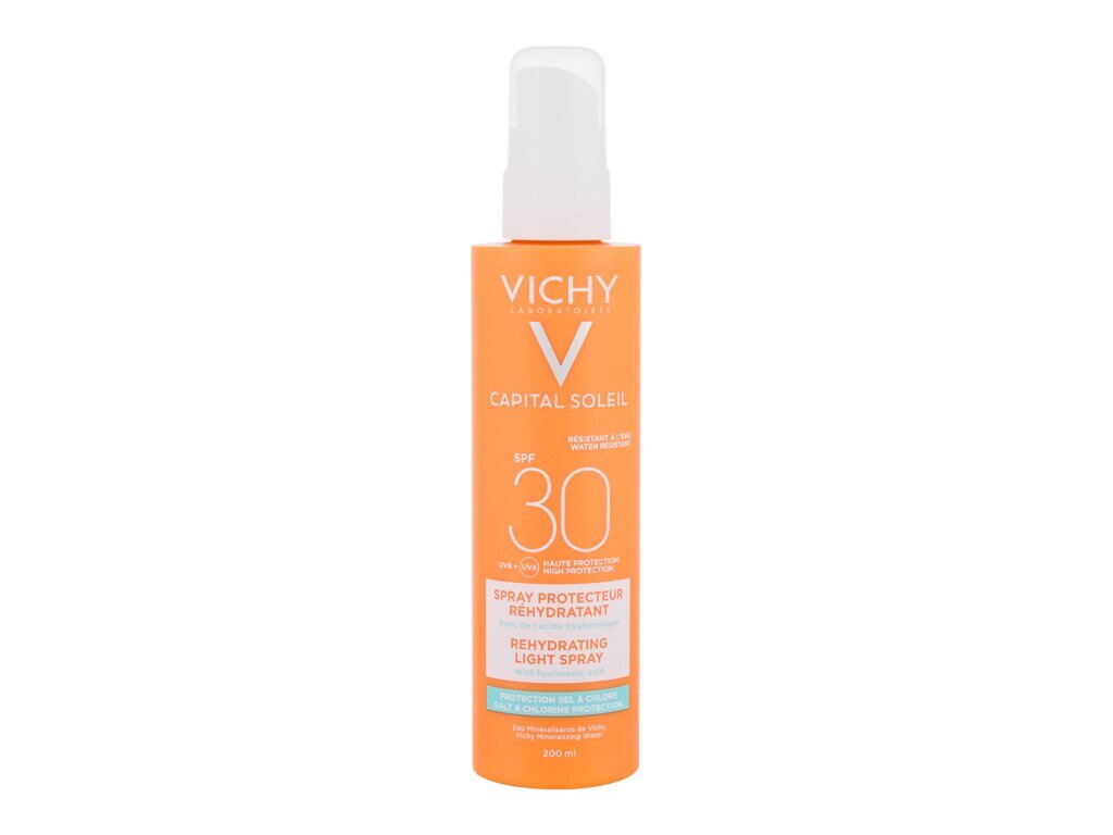 Purškiklis nuo saulės Vichy Capital Soleil Rehydrating Light Spray SPF30, 200ml цена и информация | Kremai nuo saulės | pigu.lt