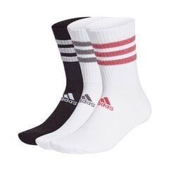 Мужские и женские носки Adidas Glam 3S Cushioned Crew 3Pak GH7542, белые цена и информация | Женские носки | pigu.lt