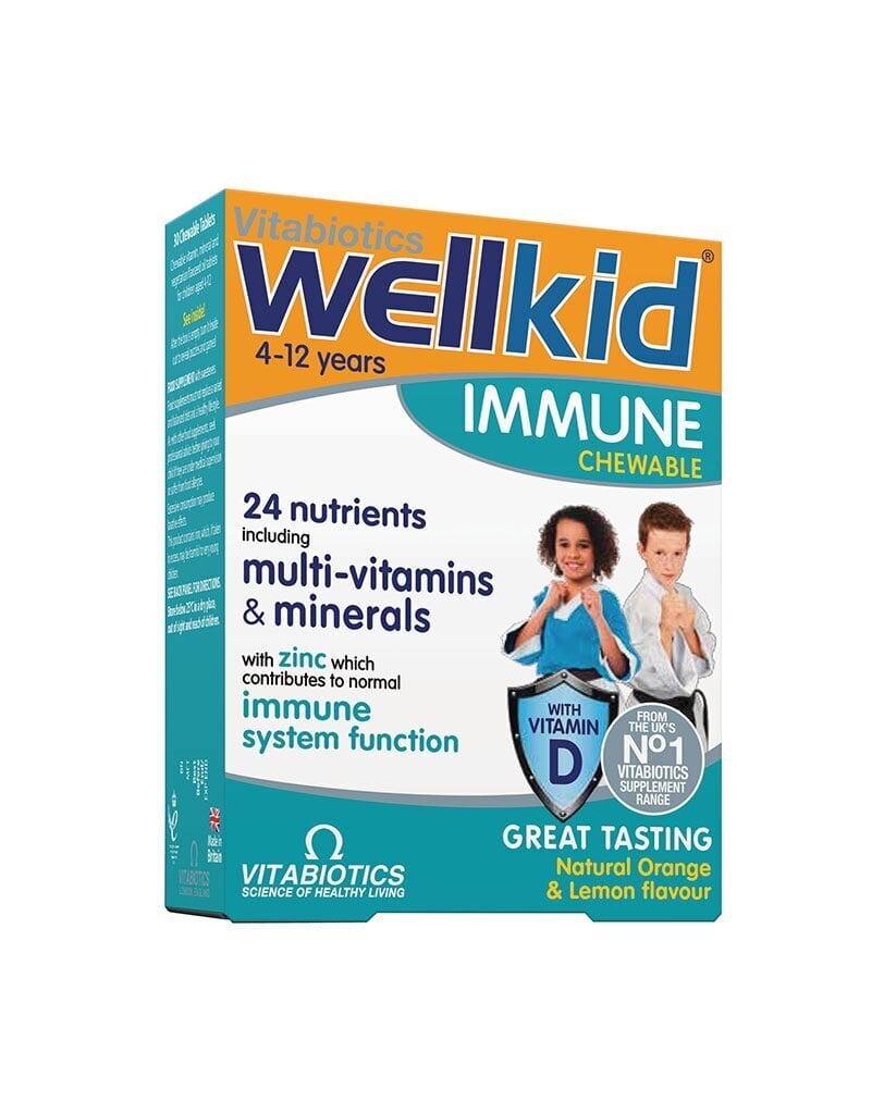 Maisto papildas Wellkid Immune, 30 kramtomųjų tablečių цена и информация | Vitaminai, maisto papildai, preparatai imunitetui | pigu.lt